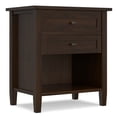 thumbnail image 3 of Simpli Home Warm Shaker Solid Wood 24 inch Wide Transitional Nightstand in Tobacco Brown, 3 of 10