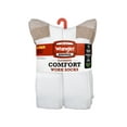 thumbnail image 3 of Wrangler Men's Ultimate Comfort Crew Socks, Work Socks for Men, White, 6 Pack, 3 of 6