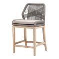 thumbnail image 1 of Pemberly Row Contemporary 26" Rope Weave Outdoor Counter Stool in Gray, 1 of 15