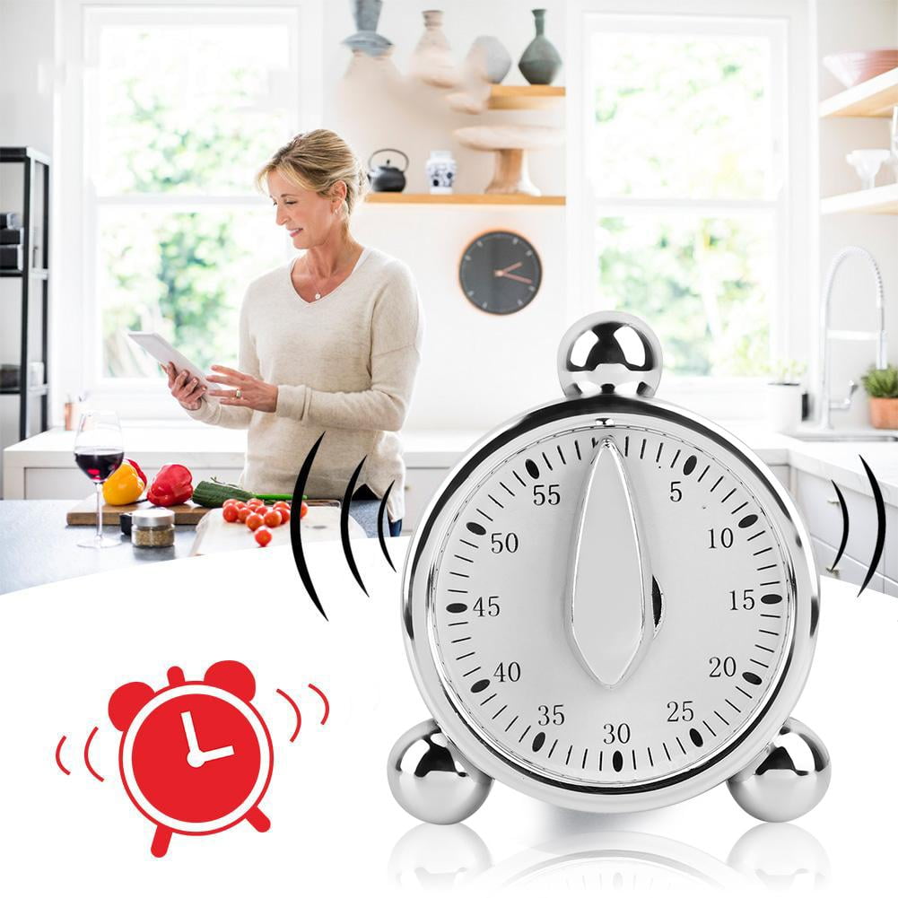 Tebru Timer， 60minutes Kitchen Mechanical Timer Cooking Reminders Alarm Clock, Kitchen Timer