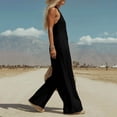 thumbnail image 5 of Purcolt Women's Jumpsuits, Dressy Casual Summer 2026 Halter Neck, Button-Front, Sleeveless, Wide-Leg Pants Rompers with Pockets, 5 of 7