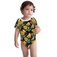 thumbnail image 3 of Daiia Sunflowers And Bird Printed Unisex-Baby Short Sleeve Onesies Bodysuits Baby Climbing Clothes Soft and Comfortable Romper with Expandable Shoulder Design-3 Months, 3 of 8