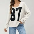 thumbnail image 4 of Pullover Sweaters for Women 2025 Long Sleeve Crewneck Number Color Block Knitted Sweater Tops Fall Winter Outfits, 4 of 6