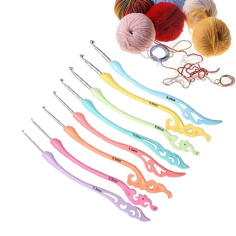 1PC 0.5-2.8mm Rubber Handle Crochet Hooks Metal Knitting Needles Crocheting  Weave Yarns Hooks DIY Crafts Tools Random Color