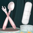 thumbnail image 5 of Juego de cucharas, tenedores y cubiertos de entrenamiento para niños de Hekezhi (rosa), 5 of 5