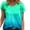 T Shirts for Women Clearance under $5 Green, variant on Womens Ombre Oversized Tee Crew Neck Short Sleeve Top Casual Loose Gradient T Shirt