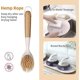 thumbnail image 3 of Dish Brush with Bamboo Handle and Built-in Scraper - Scrub Brush for Pans, Pots, Kitchen Sink Cleaning, Pack of 2, 3 of 5