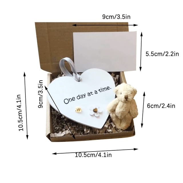 Gran Oso de Peluche en Forma de Corazón de Madera Bolsillo Oso de Peluche Abrazo Regalo Mini Oso de Peluche