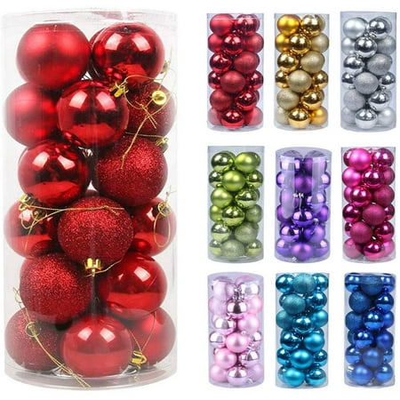 Tree Wedding Decorations Red Christmas Balls in Party 24Pcs Christmas Balls Ornaments for Xmas Christmas Tree Balls for Holiday Wedding Party Decoration ()