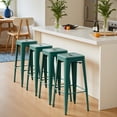 thumbnail image 2 of Vineego Modern Stackable Counter Height Bar Stool, Green (Set of 4), 2 of 7