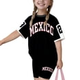 thumbnail image 3 of HAYIMI Child Girls Outfit Sets Mexico Letter Print O-Neck Short Sleeve Tops With Shorts Casual Summer Toddler Kids Clothing Sets , Black, 3 of 3