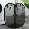thumbnail image 6 of Square mesh pop-up laundry basket is easy to open and fold, easy to store clothes storage basket, portable dirty clothes basket, 6 of 6