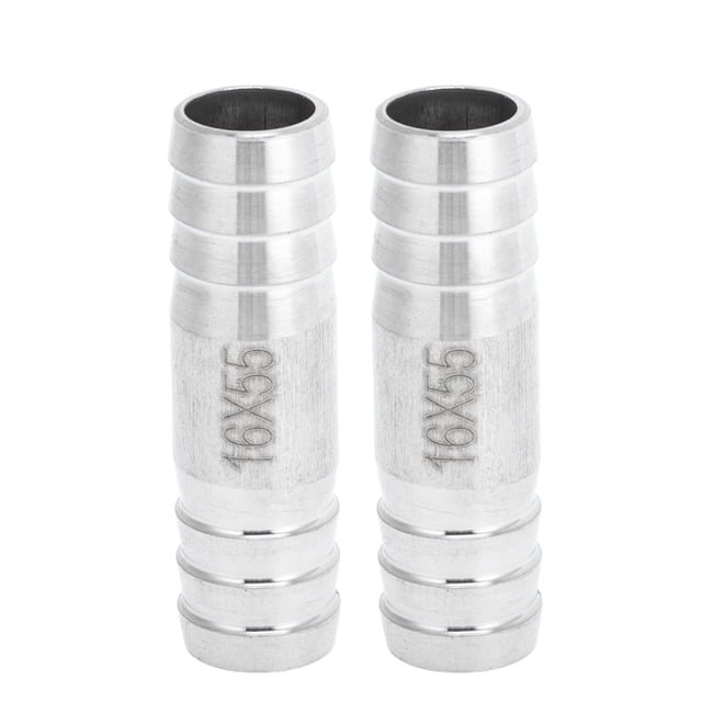 Conectores de manguera Barb de Bargains Únicos para Aire Agua Aceite Gas Combustible Conector de Tubo de Manguera de Acero Inoxidable de 5/8" 2 Pcs