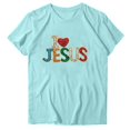 thumbnail image 1 of Blouses pour Femmes Mode Imprimé Manches Courtes Blouse Drôle Col Rond T-Shirt Tops, 1 of 3