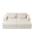thumbnail image 3 of 87" Oversized Sectional Lounge Chaise,No Assembly Required,Cloud Plush Loveseat with two Removable Footstool,Fluffy Modern Sleeper Chair for Indoor Living Room Bedroom, 3 of 19