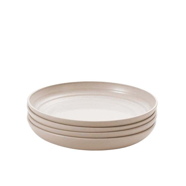 Greeniant Paquete de 4 platos de plástico para comida, para cena, Bar de Hotel, vajilla de cocina, vajilla para interiores y exteriores, Kits de desorden para acampar Beige Greeniant OD027972-04