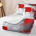 thumbnail image 4 of Homewish Red Abstract Ombre Twin Quilt Set,Grunge Aesthetic Twin Coverlet Set,2pcs, 4 of 7