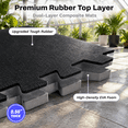 0.56in Thick 48 Sq Ft Exercise Mats 12 Tiles Upgraded Rubber Top With ...