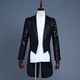 thumbnail image 1 of Esmoquin de lentejuelas para mago, traje de hombre para espectáculos escénicos, abrigo, presentador de bar, director de coro Bel Canto, 1 of 6