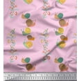 thumbnail image 1 of Soimoi Crepe Silk Fabric Leaves,Floral & Snail Kids Printed Fabric 1 Yard 42 Inch Wide, 1 of 1