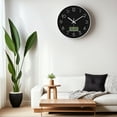 thumbnail image 3 of Unique Bargains Silent Non Ticking Wall Clock with Date and Temperature Black and White, 3 of 6