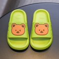 thumbnail image 4 of LNMQLPDBS Toddler Sandals Boys Children Cartoon Home Slippers Flat Anti Slip Soft Soles Indoor and Outdoor Bathroom Slipper Sandals for Boys and Girls Swim Shoes for Kids Green 3.5-4 Years, 4 of 5