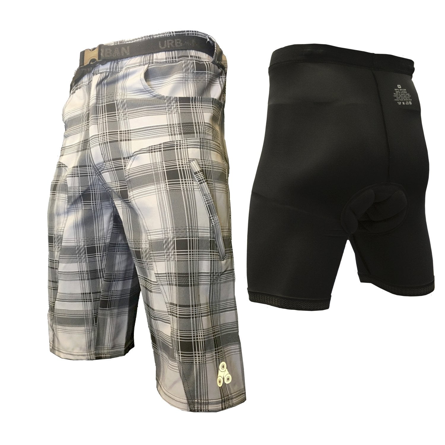THE ENDURO Men's Plaid MTB Shorts with Padded Underliner Walmart