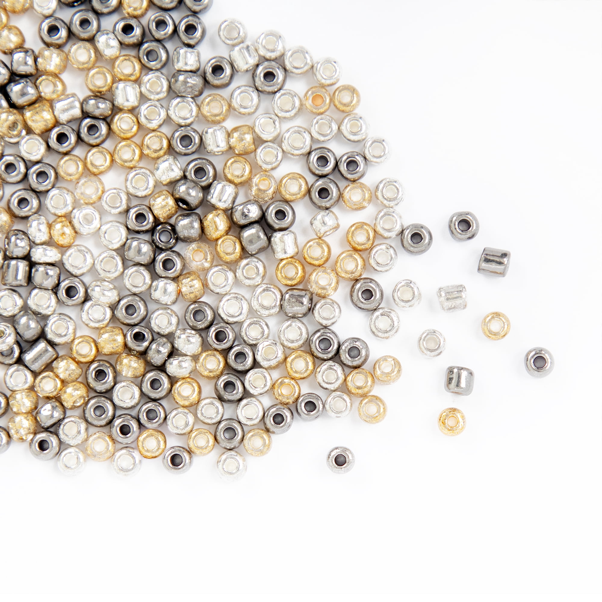 Cousin DIY E-Bead Mini Black Metal Mix Seed Beads for Jewelry Making and Crafts