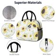 thumbnail image 3 of Insulated Lunch Bag for Women, Floral Print Oxford Fabric Lunch Box, Leakproof Thermal Cooler Tote for Work, School & Picnic, Sunflower Floral Print, 3 of 5