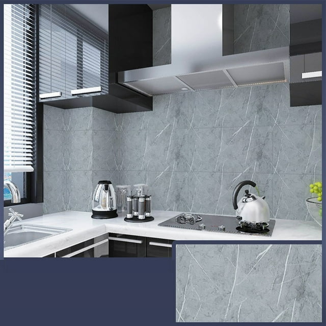 Luckyn Waterproof Wall Sticker Marble Tiles Sticker Self-Adhesive Kitchen Tile Stickers, Modern Tiles, Adhesive Tiles Kitchen Home Bathroom Wallpapers