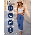 thumbnail image 5 of Merokeety Womens 2026 Mid Rise Button Fly Baggy Wide Leg Denim Jeans blue 16, 5 of 5