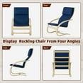 thumbnail image 3 of HNEBC Rocking Chair, Indoor Nursery Rocking Chair with Fabric Padded Seat, Living Room Chairs with Wood Base, Indoor Rocking Armchair for Living Room, Bedroom, Balcony (Navy Blue), 3 of 8