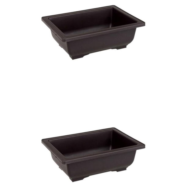 Inteprter Maceta de bonsái innovadora y ligera negra, para interior y exterior, maceta ecológica para balcón, lavabo rectangular de 29*21*10,5 lavabo rectangular 29*21*10.5 cm 2Conjunto