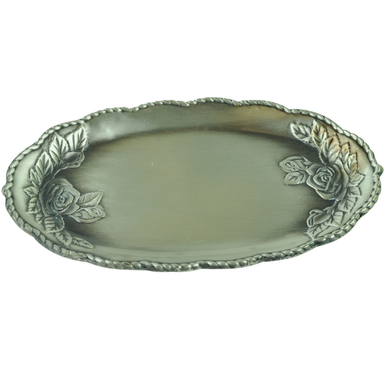 Roses Coin Dish Keys Small Tray Metal Cast Pewter Home Décor Glory Land