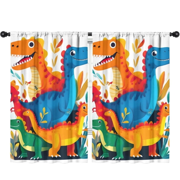 Blackout Kids Curtains,Cute Dinosaur Pattern Childrens Insulated Curtains Set Of 2,Bedroom Essentials,Toddler Room Decor 52x84in(132x213cm)