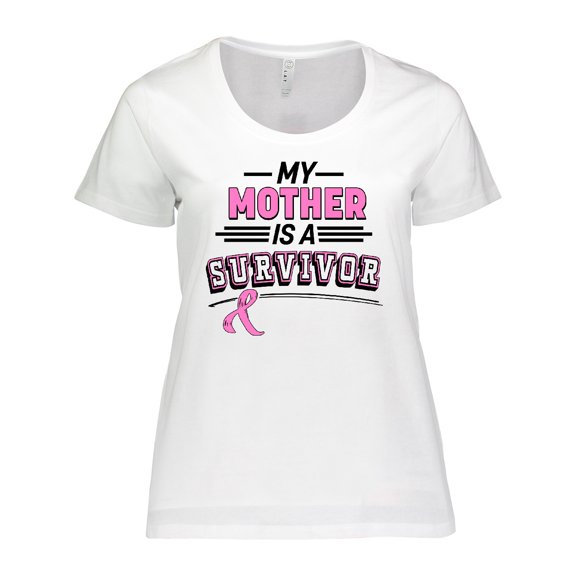 Inktastic My Mother is a Survivor Breast Cancer Awareness Women's Plus Size T-Shirt