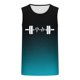 thumbnail image 4 of Camiseta sin mangas de cuello redondo para hombre, estampada, informal, deportiva, elástica, de moda, de poliéster., 4 of 4