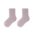 thumbnail image 5 of THDHVS Toddler Socks,Girls Socks,Infant Mid-Crew Socks Solid Color with Antiskid Grip Bottoms for Early Walking Ankle Socks Double Needle Construction for Durability Comfortable Purple 1-2 Years, 5 of 5