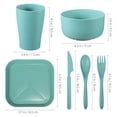 thumbnail image 5 of Beaupretty 1Set Unbreakable Wheat Straw Dinner Plate Set Sky Blue for Home and Travel, 5 of 7