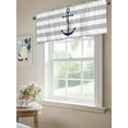 thumbnail image 6 of Valances for Windows Nautical Blue Anchor White Grey Stripe Rod Pocket Short Curtain for Bathroom Living Room Bedroom Summer Marine Style 1 Panel 42x12in, 6 of 9
