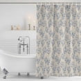thumbnail image 2 of Shower Curtain Bathroom Set Watercolor Blue Herb Leaves Waterproof Fabric Shower Curtains with Grommets&Hooks, Country Vintage Linen Privacy Bath Curtain for Bathtub 36x72in, 2 of 9