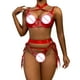 thumbnail image 3 of Gibobby Ropa interior mujer sexy Lenceria Sexy para Mujer Transparente Ropa Interior Lenceria Vestidos de Mujer Sexis Bralette y Tanga Conjunto Interior Mujer(Rojo, CH), 3 of 5