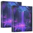thumbnail image 2 of Purple Neon Waterfall 3 Ring Hardcover Binders 1.5in Round Rings for Letter-Size Folder Paper Organizer Pockets for Office Student Recipe, 2 of 9