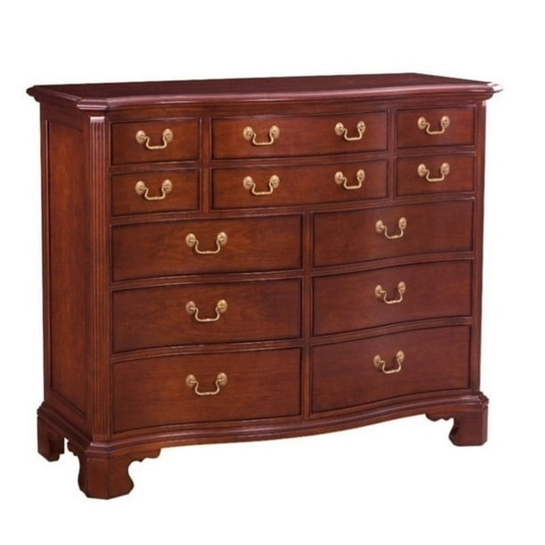 American Drew Cherry Grove 12 Drawer Double Dresser in Antique Cherry