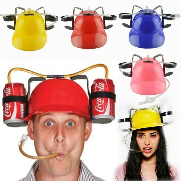 Beer Cola Guzzler Helmet Lazy lounged Straw Cap Birthday Party Cool