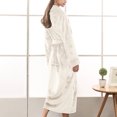thumbnail image 4 of Homegro Women's Flannel Bath Robe Long Spa Bathrobe Fleece Plush Winter Warm Full Length Pockets Belted White X-Large, 4 of 5