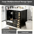 thumbnail image 5 of Euroco 30'' Bathroom Vanity with Ceramic Sink Combo, Solid Wood Frame Bathroom Storage Cabinet, Freestanding Vanity Set with 4 Drawers& Soft Closing Doors, Black, 5 of 8