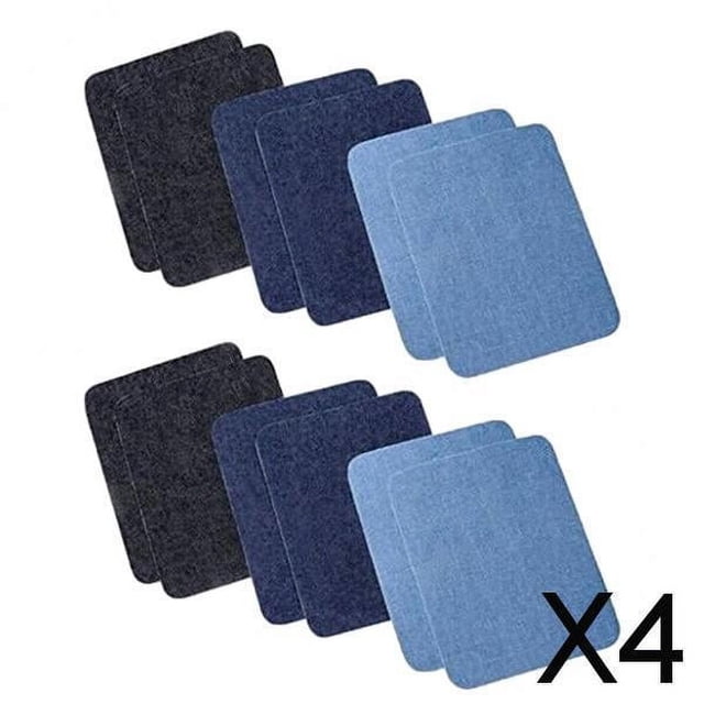 3x12 Uds. Pantalones de costura multicolor, abrigos, algodón rectangular, bricolaje 4 piezas