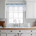 thumbnail image 3 of Blue Polka Dot Valance Curtains for Kitchen/Living Room/Bathroom/Bedroom Window, Rod Pocket Small Topper Half Short Window Curtains Voile Sheer Scarf, Abstract Modern Art Dots Watercolor 42"x12", 3 of 8