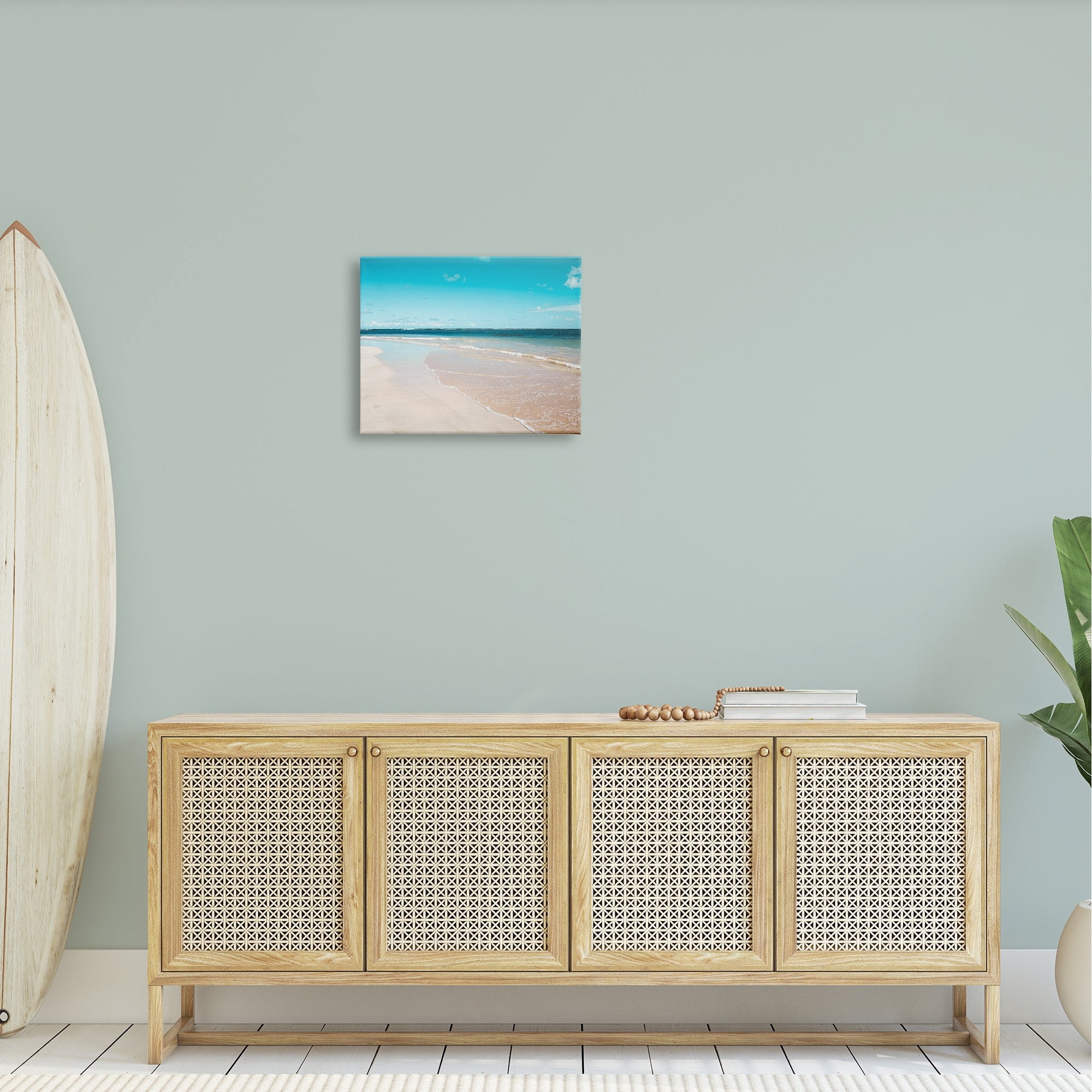 Stupell Industries Vivid Blue Panoramic Sky Sandy Beach Coast Photograph Gallery Wrapped Canvas Print Wall Art, Design by Danita Delimont